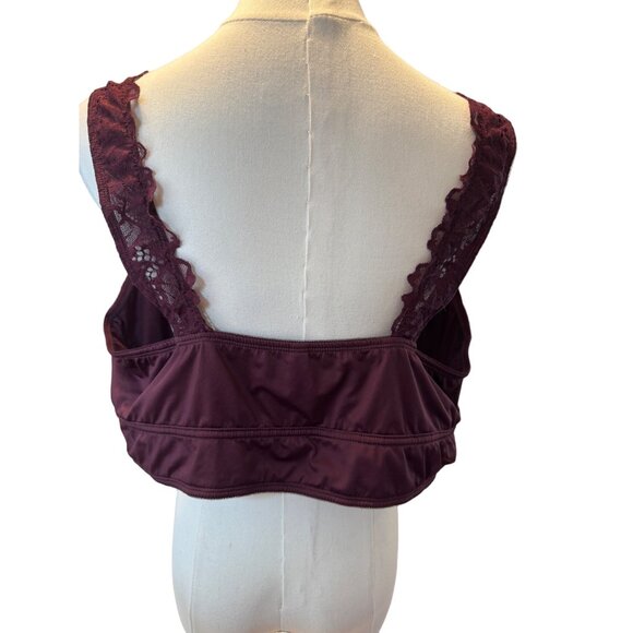 2/$30 Torrid Size 4 Curve Plus Size Bralette Lace Straps Sexy Wine Red - Picture 4 of 12
